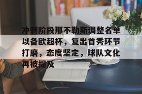 冲刺阶段那不勒斯调整名单以备欧超杯，复出首秀环节打磨，态度坚定，球队文化再被提及的简单介绍-乐竞官方网站